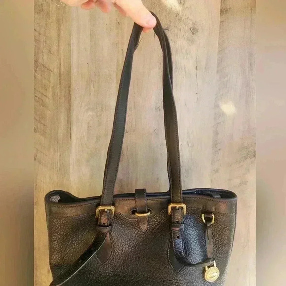 Dooney & Bourke Small Black Bucket Bag from the Metro Collection Vintage Gold - Picture 3 of 14